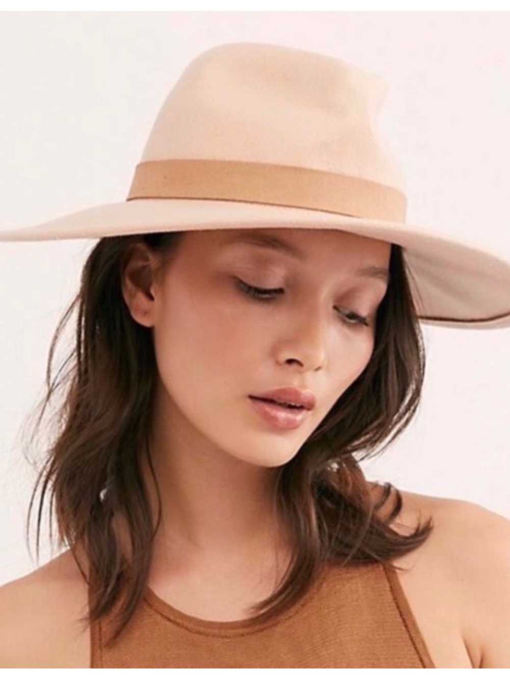 Free People Beaumont Suede Band Wool Felt Hat One size